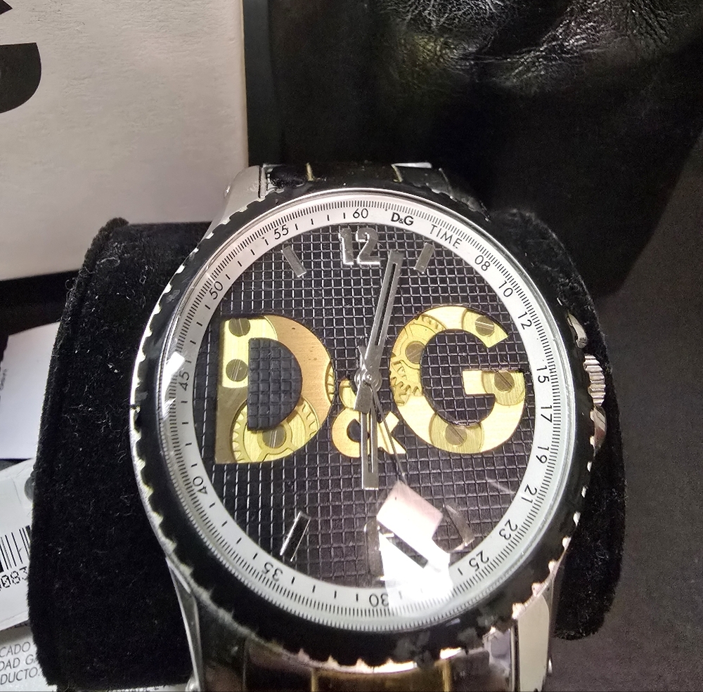 D&G Dolce And Gabbana Black and Gold Watch